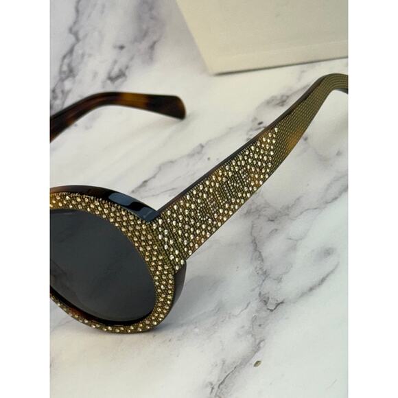 NEW Celine CL4240IS Brown Crystal Embellished Sunglasses $1050 - Picture 11 of 14
